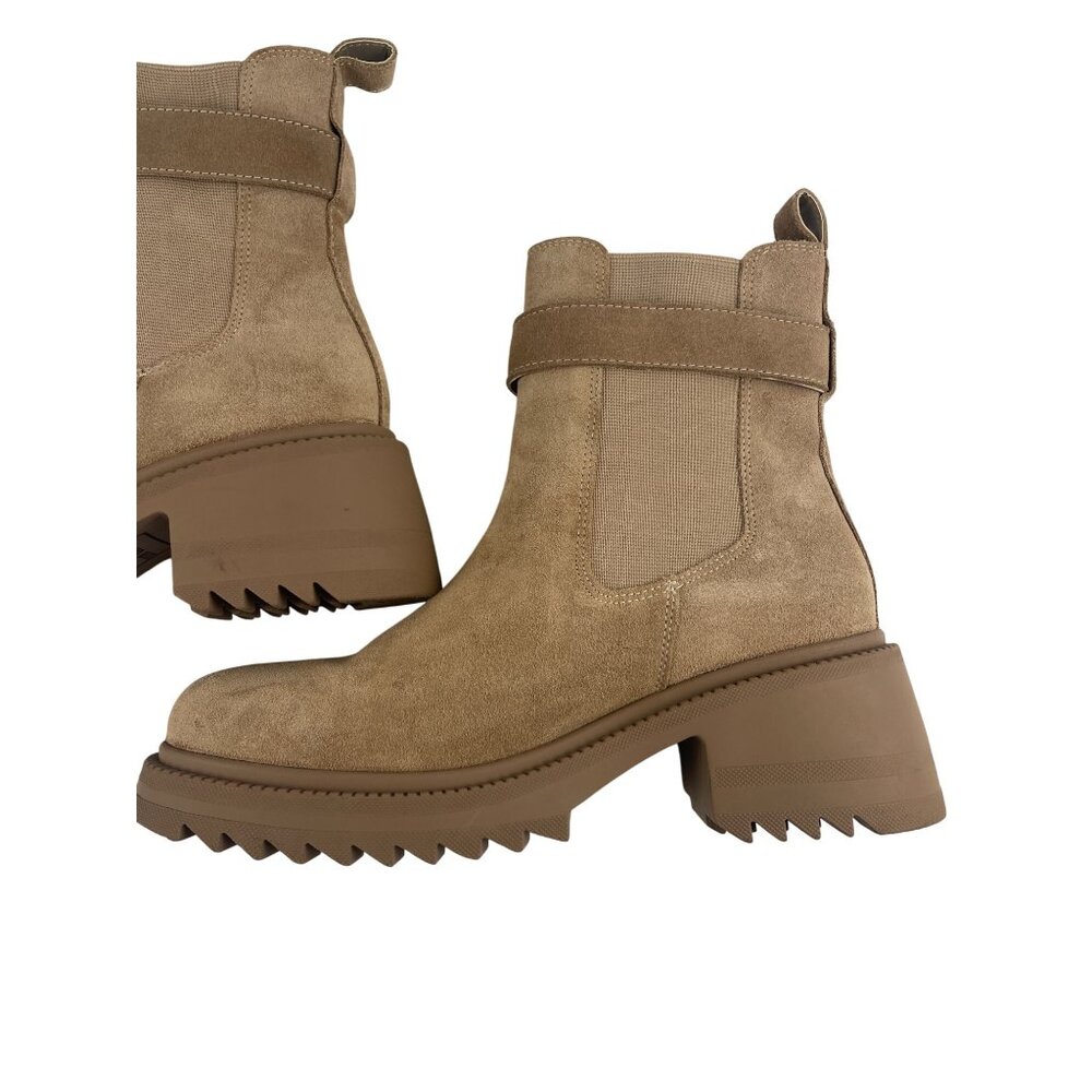 Steve Madden Women's Size 9 Gates Chunky Lug Sole Platform Chelsea Boot Tan - Picture 9 of 13